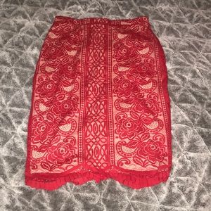 Red and tan skirt brand new never worn.